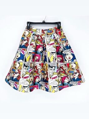 Banjul Retro Comic Book Style A-Line Skirt Small